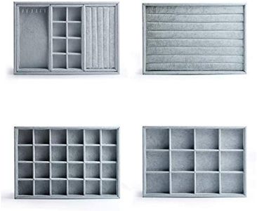 Oirlv 4 Velvet Jewelry Trays Jewelry Drawer Organizer Tray Series
