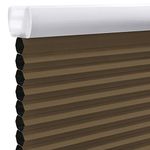 MiLin Cordless Cellular Shades, Blinds for Windows, Blinds & Shades, Window Shades, Cellular Blinds Custom Cut to Size for Home Kitchen Bedroom Office - Blackout Brown 24" W x 60" H