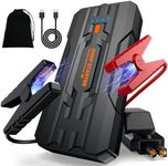 JDMCAR Jump Starter Power Pack - 4000A Portable Car Battery Booster Jump Starter for 12V Vehicles and Motorcycles,Car Accessories Power Bank with Jump leads and LED Light Upgrade