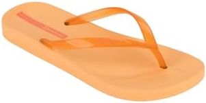 Ipanema Ana Connect Fem Collection Flip Flops for Women, Cute Comfortable Brazilian Beach Sandals, Orng/Clear Orng, Size 6