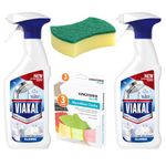 Viakal Limescale Remover (2 x 500ml), Microfiber Cloths (3-Pack), Scrub (1 pack) Limescale Method Cleaning Products, Antibacterial Spray, No Bleach.