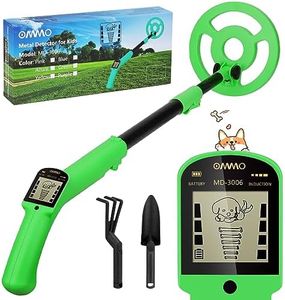 OMMO Metal Detector, Adjustable 27.5”-37.8” Metal Detector for Kids with Intuitive LCD Display, Lightweight Kids Metal Detectors with 6” Search Coil for Exploration Hiking