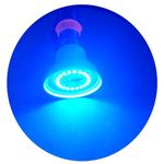 10W 20 LED Blue 450nm Plant Grow Light Bulb B22 with clear pc cover.