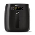 Philips Digital Airfryer with Twin Turbostar Technology with Recipe Book, HD9741/99, Black