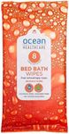 Ocean Healthcare Bed Bath Wipes | Cleans without water | Complete bathing system | Microwavable | pH balanced | Alcohol free | Aloe Vera & Chamomile | Soft & thick | Adult wipes | 8pk