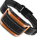 NPS No Shock Bark Collar for Dogs - Smart Chip Adjusts to Stop Barking in 1 Minute - Highly Effective Vibration and Sound Stops Barks Fast with No Pain - Safe, Anti-Bark Device (Orange)