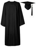 GraduatePro Graduation Gown and Cap Set for Unisex Hat AdultsMatte University High School Women Teen Bachelor Black 45=XS