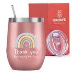 Nursery Teacher Gifts - Thank You for Helping Me Grow Present, Best Thank You Gifts for Teacher Women, Leaving Graduation Gifts, Coffee Cup & Travel Mug 350ml