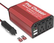 Pro Chaser - Car Power Inverter 400W 12V DC to 110V AC Car Truck RV Inverter 6.2A Dual USB Charging Ports for Road Trip (Type-C Adapters Included)