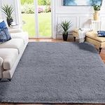 XSIVOD Grey Ultra Soft Floor Carpet, Luxury Fluffy Shag Lounge Area Rug Ideal for Living Room, Bedroom, Nursery, Kids Baby Room, 120x160cm