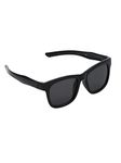 SPIKY Unisex Kids Rectangular Polarization Sunglasses With Protective Case Black Frame Black Lens, Free Size - (Pack Of 1)