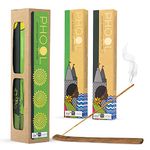 PHOOL LUXURY INCENSE Pack Of 2 Natural Incense Sticks, Aromatherapy Pack (80 Organic Agarbatti Sticks - Tea Tree & Lemongrass | Special Navratri & Gudi Padwa Pack Free Wooden Stand