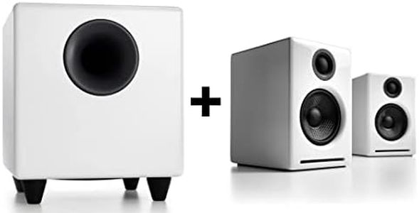 Audioengine A2 White Wireless Computer Speakers and S8 White Subwoofer