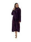 INSIGNIA Ladies Zip Tradional Dressing Gown (Purple Wave Zip Up,16-18)