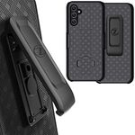 ZASE Samsung Galaxy A14 Holster Belt Clip Case Tough Super Slim Rugged Protective Cover Armor Defender Strong Belt Clip Kickstand Compatible w/Galaxy A14 5G 6.6 inch 2023 (Black Holster Combo Case)