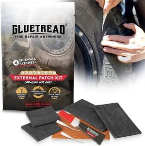 GlueTread External Patch Kit - for Tubeless Tires - No Need to Remove Tire - Kit Includes Enough Material to Patch 4 Tires - ATV Sidewall Repair Kit