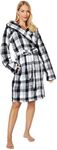 Vera Bradley Women's Plush Fleece Robe (Extended Size Range), Kingbird Plaid, Small - Medium