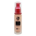 W7 HD Foundation - Oil-Free Liquid Foundation for Poreless, Matte Medium Coverage - 30ml (Natural Beige)