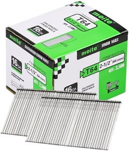 meite 16 Gauge Finish Nails 2-1/2 Inch Galvanized Straight Finishing Nails for Finish Nailer on Woodworking, Upholstery and Framing Projects, 1 Box/2,500PCS
