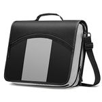 MoKo Zipper Binder, 3 inch 3 Ring Binder with Zipper, 600 Sheet Capacity Multi-Pocket School Binder Organizer, Handle and Shoulder Strap Included, Black & Gray