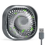 Small USB Desk Fan, 3 Speeds Portable Table Fan, 360°Rotatable Personal Min Fan, Small Cooling Fan by USB Plug In, 4 inch Silent Desktop Fan for Home Office Bedroom Dorm Car Indoor Outdoor Summer Gift