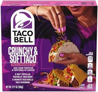 Taco Bell Crunchy & Soft Taco Cravings Kit with 6 Soft Tortillas, 6 Crunchy Taco Shells, Taco Bell Mild Sauce & Seasoning, 12.77 oz Box