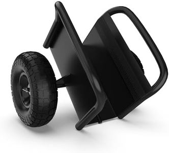 Moving Dolly with Handle, 2 × 10" Heavy Duty Solid Rubber Tires Wheels 1000LBS Load Capacity for Panel/Slab/Plywood/Door/Granite/Drywall Material Handling and More - Black