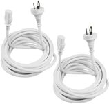 5M Long Computer Power Cable C13 Extension Lead 3 Prong Computer Power Cables 500v Australia 5m White 2 Pack