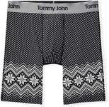 Tommy John Men’s Boxer Briefs 8” Underwear, Second Skin Boxers with Supportive Contour Pouch Silky Soft Tagless, Moisture Wicking Underwear Stretch Fabric, Black Vintage, Medium, 1 Pack