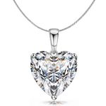 HighSpark 925 Silver Solitaire Heart Pendant with Chain For Women | 92.5 Sterling Silver & Diamond like Brilliance Sparkling Zirconia for that Stunning Shine | Lovely Gift - Silver 9mm