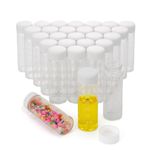 28Pcs 30ml(1oz) Small Glass Vials with White Lids and Scale Lab Sample Vials Empty Refillable Perfume Travel Mini Glass Graduated Measuring Bottles with Screw Caps for Essential Oils