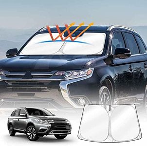 X-Car WindScreen Sun Shade Compatible with Mitsubishi Outlander 2012-2021 Foldable UV Block Wind Screen Wind Shield Shade