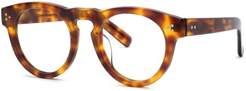 Zeelool Retro Boston Frame Round Eyeglasses Frame for Women and Men with Clear Lens Malloy VFP0273-01, Vfp0273-02 Tortoise, Medium