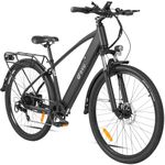 DYU Electric Bike, 27.5" Electric Bicycle with 7 Speed Shifting, Smart Urban E-Bike with 48V 10Ah Removable Battery, Center Smart Display, Adjustable Height, Dual Disc Brakes, Unisex Adults