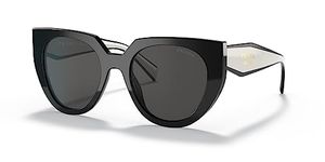 Prada Women's 0pr 14ws Sunglasses, Black/Talk/Dark Grey, One Size