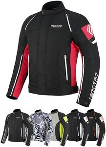 FITIZ Premium Motorcycle Jacket Men for Adventure/Touring with Cordura Textile Summer Winter Windproof Bike Jacket for Racing, Riding Removeable CE Approved Protections