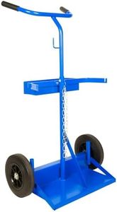 American Lifting Welding Cylinder Hand Truck - 46-Inch High by 28-Inch Wide - Dual Handle Bars, Tool Box Solid Rubber Wheels, 300 lbs. Capacity for Welding Cylinder Transport