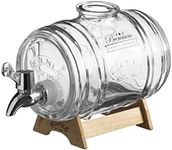 Kilner Drinks Barrel Dispenser with Wooden Stand, 1L, Clear 01718