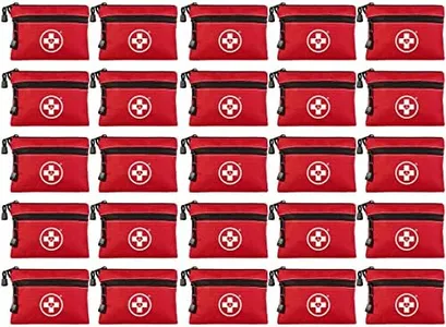 Swiss Safe Survival First Aid Kit Pocket Sized Poich, Lightweight & Compact with Dual Zippers, 64 Piece x 25 Pack