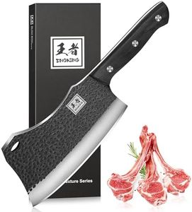 Cleaver Knife, ENOKING Meat Cleaver Hand Forged Serbian Chefs Knife German High Carbon Stainless Steel Butcher Knife for Meat Cutting with Full Tang and Gift Box, Chinese Cleaver for Kitchen & Outdoor