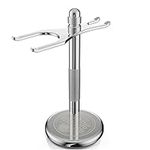 Viking Revolution Chrome Safety Razor Stand - Razor Holder and Shaving Brush Stand, Shaving Stand to Prolong the Life of Your Razor - Shaver Holder with Weighted Bottom for Extra Stability