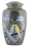 Adult Love Bird Cremation Urns for Human Ashes | Crafted Memorial for Cherished Remains | Beautiful Design Funeral Pot for Pets Loss & Loved Ones.10.5" Aluminum | 200 Cubic Inch Large Adult Love Bird