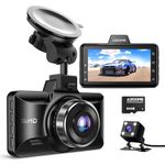 AZDOME Dual Dash Cam Front and Rear, 3 inch 2.5D IPS Screen Car Driving Recorder, 1080P FHD Dashboard Camera, Waterproof Backup Camera Night Vision, Park Monitor, G-Sensor, for Car Taxi Free 64GB Card