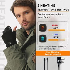 UNCN Heated Fingerless Gloves, Medium – Rechargeable Winter Hand Warmers