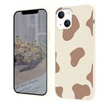 Qiusuo Case Designed for iPhone 11, Cute Brown Cow Print Pattern Phone Case Ultra Slim Fit Silicone Protective Shockproof Cover with Anti-Scratch Microfiber Lining, 6.1 Inch