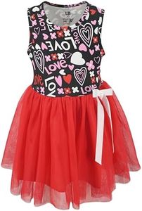 Unique Baby Girls Valentines Day Tutu Dress Sleeveless Outfit for Toddler and Kid (5Y, Love Hearts)