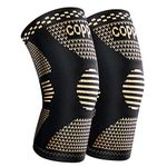 Justnard Copper Elbow Brace for Tendonitis and Tennis Elbow (1 Pair) - Elbow Compression Sleeve Support for Men & Women, Weightlifting, Workout