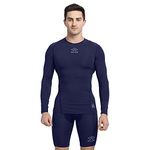 SHREY Intense Compression L/S Top Compression Top Full Sleeve Tights T-Shirt for Sports (XL, Navy)