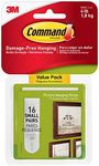 Command Small Picture Hanging Strips, Damage Free Hanging Picture Hangers, Wall Hanging Strips for Back to School Dorm Organization, 16 White Adhesive Strip Pairs(32 Command Strips)