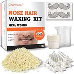 120g Wax Nose Wax Kit, Charmonic Nose Hair Wax, Nose Wax with 30 Applicators, Quick and Painless Nose Hair Waxing Kit for Men and Women, Nose Hair Remover with Enough Accessories (15-20 Times Usage)